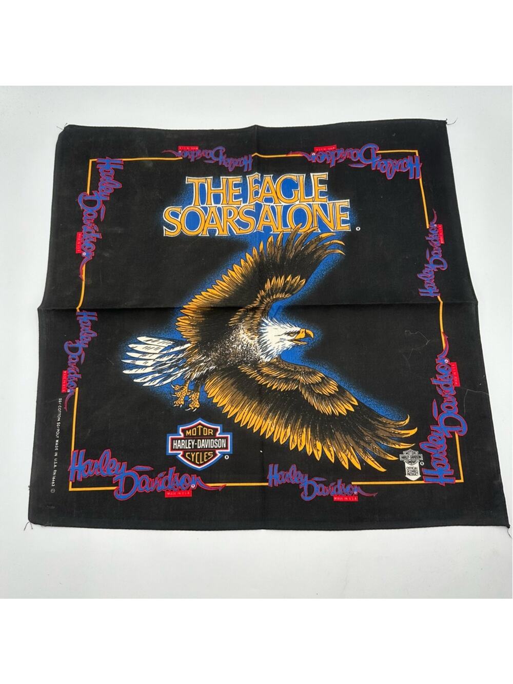 HARLEY DAVIDSON  collectible  square scarf/vandana  multicolor cotton